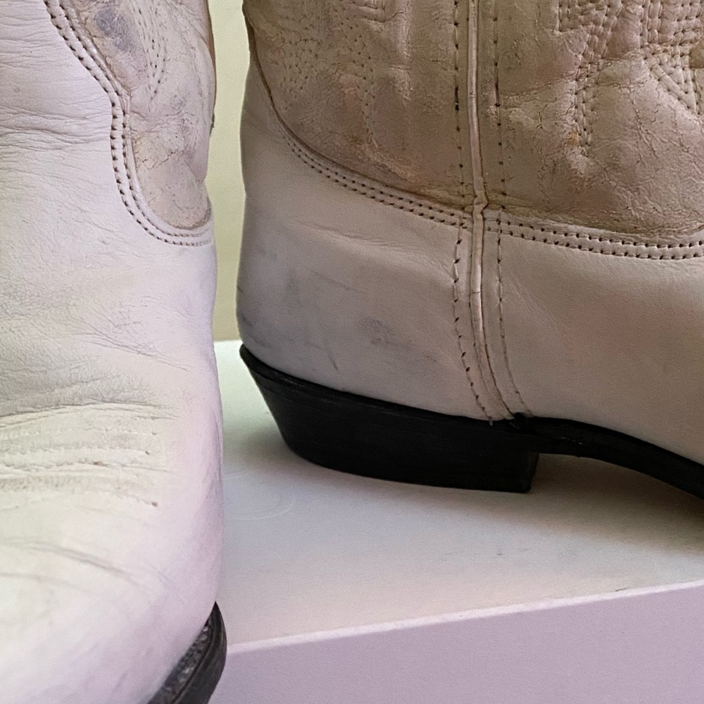 White leather Frontera Cowboy boots  🐖🐑🐓🐎🐄🌾 - Picture 4 of 8